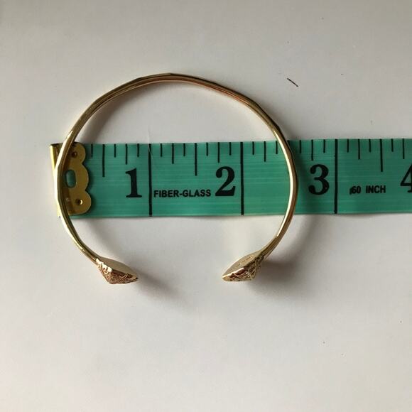 Stella & Dot Eden Pave Pyramid Open Cuff Bracelet Gold Tone - Picture 2 of 10